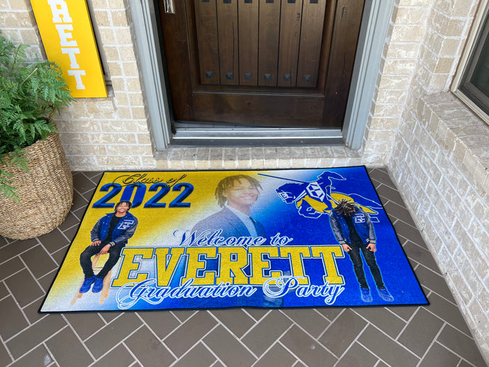 This Floor mat/ Rug can be used for any occasion.  Indoor and outdoor. Celebration family, graduation, loved ones and more! 